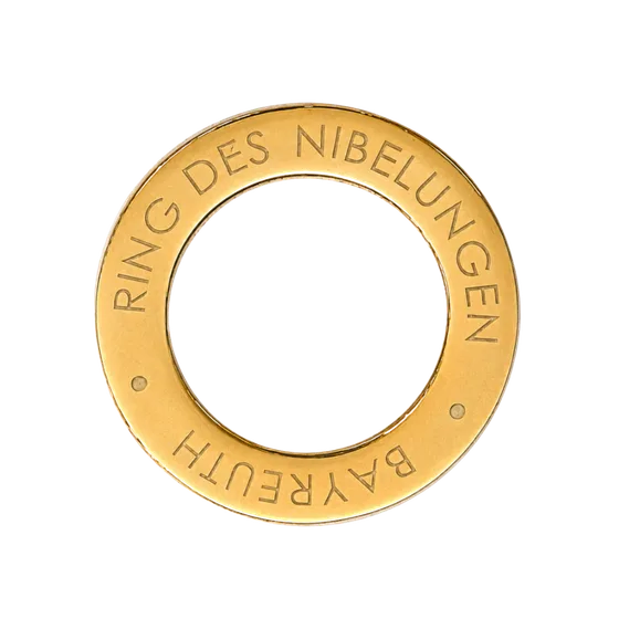 Richard Wagner Talisman Der Ring des Nibelungen in vergoldetem Edelstahl